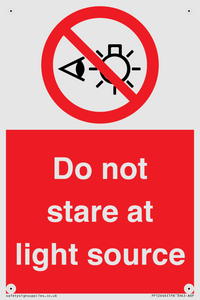 Do not stare at light source